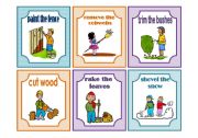 English Worksheet: Household Chores - Flashcards (1/3)