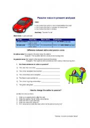 English worksheet: Passive voice in present and past