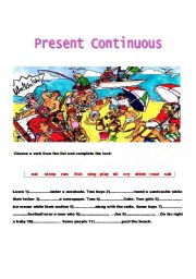 English Worksheet: Present Continuous