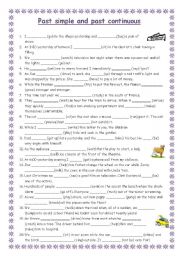 English Worksheet: Past Simple versus Continuous