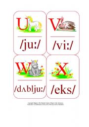 English Worksheet: My Phonetic Animal Alphabet Flash cards 2/7