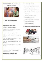 English Worksheet: SHOPPING - CONSUMER SOCIETY/SHOPAHOLISM