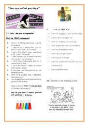 English Worksheet: Conversation/Writing -CONSUMERISM -SHOPPING HABITS