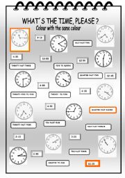 English Worksheet: WHATS THE TIME ?