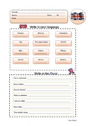 English Worksheet: Practise Writing