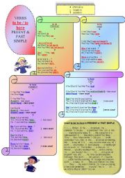 English Worksheet: verbs to be/ to have in present and past simple