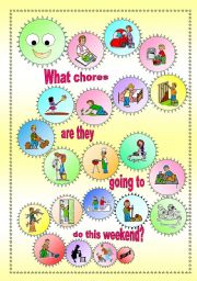 English Worksheet: Household Chores - Boardgame