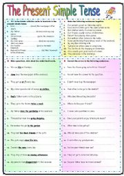 English Worksheet: THE PRESENT SIMPLE TENSE