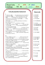 English Worksheet: Phrasal Verbs Challenge - check yourself