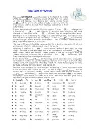 English Worksheet: The Gift of Water Cloze