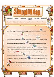 English Worksheet: shopping day