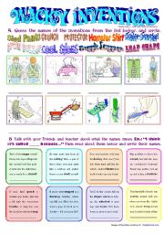 English Worksheet: Wacky Inventions