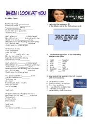 English Worksheet: When I Look at You
