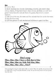 English worksheet: Activities related with the colour: Blue