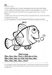 English Worksheet: Activities related with the colour: Blue