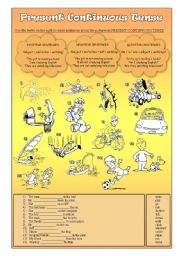 English Worksheet: Present Continuous Activity