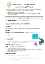 English Worksheet: Reading Project