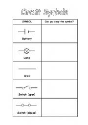 English worksheet: Circuit Symbols