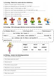 English Worksheet: Practising reading and writing