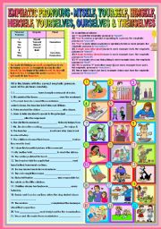 English Worksheet: Emphatic Pronouns - Myself, Yourself, Himself, Herself, Yourselves, Ourselves and Themselves + KEY