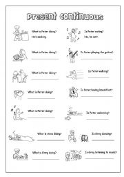 English Worksheet: Present Continuous