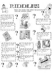 English Worksheet: RIDDLES