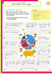 English Worksheet: Reported Speech  -  Questions