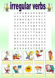 irregular verbs wordsearch 1 (answer key included)