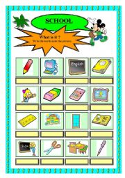 English Worksheet: School - nouns 