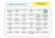 English Worksheet: FOUR IN A LINE _1_:    Simple Past - Past Progressive  (~~ GAME~~) 