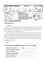 English Worksheet: 5th GRADE TEST II - FOUR PAGES WITH A GREAT VARIETY OF QUESTIONS