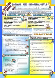 English Worksheet: Writing - Formal and Informal Style 