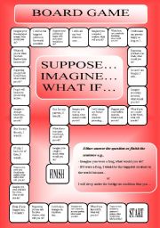 English Worksheet: Boardgame - 1 & 2 Conditional + suppose, providing etc. (editable)