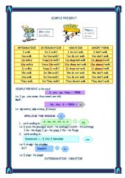 English Worksheet: simple present