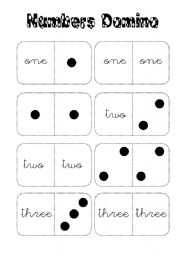 English Worksheet: Numbers domino