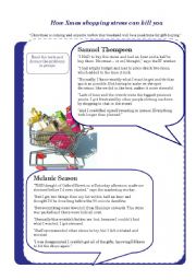 English Worksheet: How Christmas shopping stress can kill you