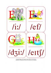 My Phonetic Animal Alphabet Flash cards 3/7 - ESL worksheet by