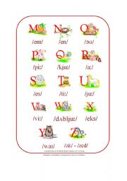 English Worksheet: My Phonetic Animal Alphabet Poster 2/2 (by blunderbuster)