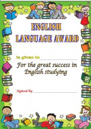 English Worksheet: ENGLISH LANGUAGE AWARD