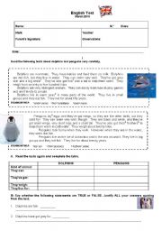 English Worksheet: Grade 6 test  Animals in Danger  Reading Part 1/3