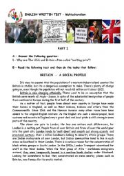 English Worksheet: Multicultural Britain