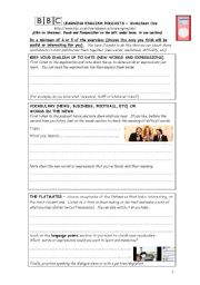 English Worksheet: Podcast worksheet for self-study/class - BBC learning english podcasts