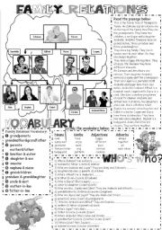 Family Tree (fully editableB&W version) 2 PAGES