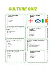 English Worksheet: culture quiz