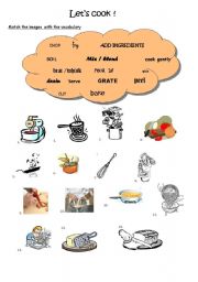 English Worksheet: Cooking - verbs