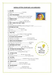 English Worksheet: Notorious confusables