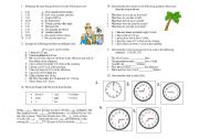 English Worksheet:  telling time
