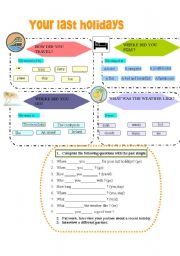 English worksheet: Your last holidays