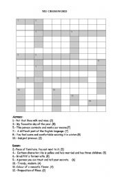 English worksheet: Crossword