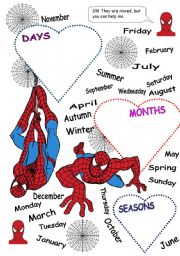 English Worksheet: DAYS - MONTHS - SEASONS (PART 2)